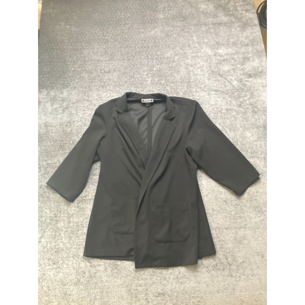 NYCC New York Clothing Co. Blazer Jacket Womens 2X Black Notch Lapel Open Front